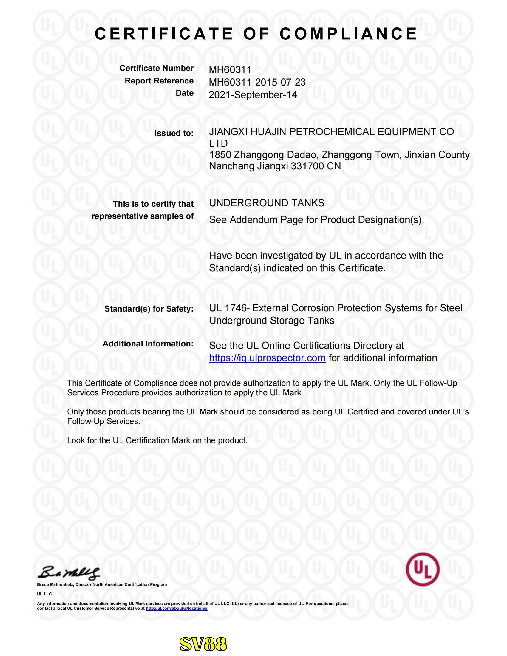 CERTIFICATE OF COMPLIANCE